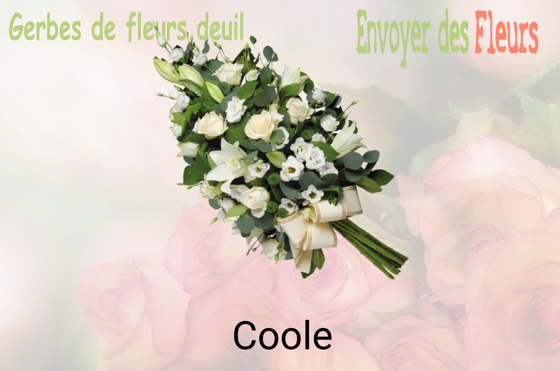 Gerbe de fleurs de deuil livrée à Coole